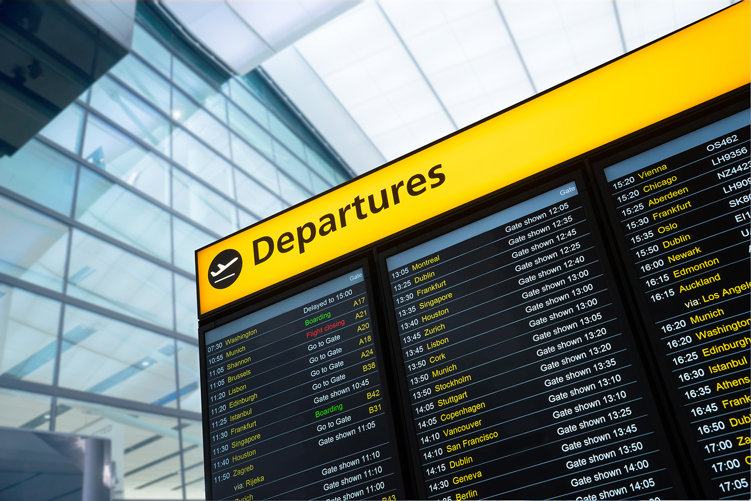 An flight information display